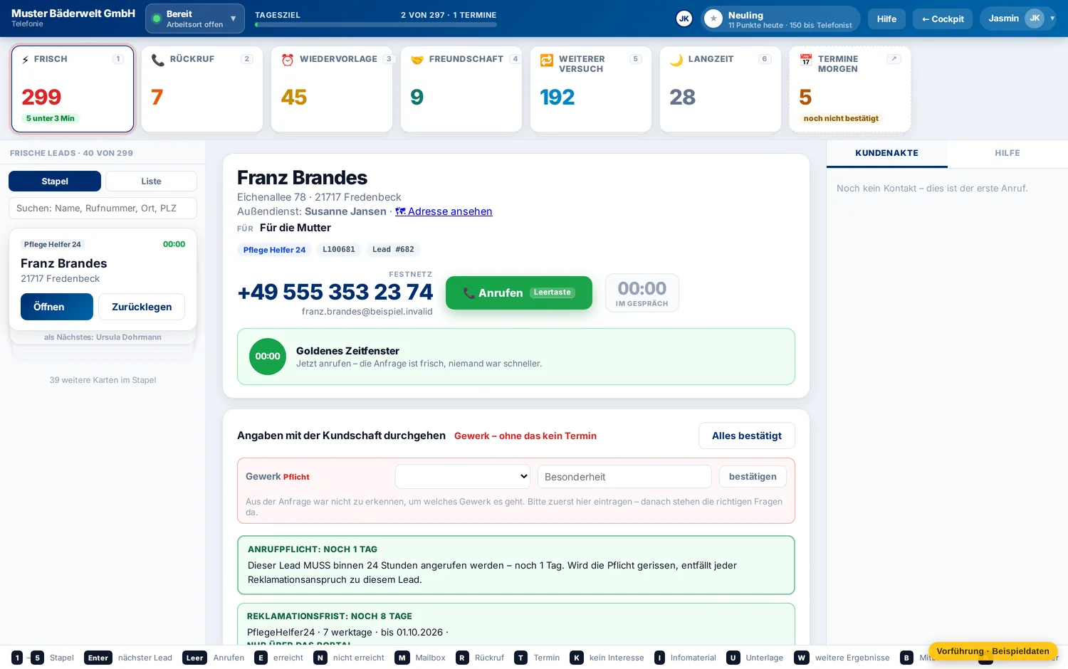 Das Gespräch, und was danach passiert – Muster Bäderwelt GmbH