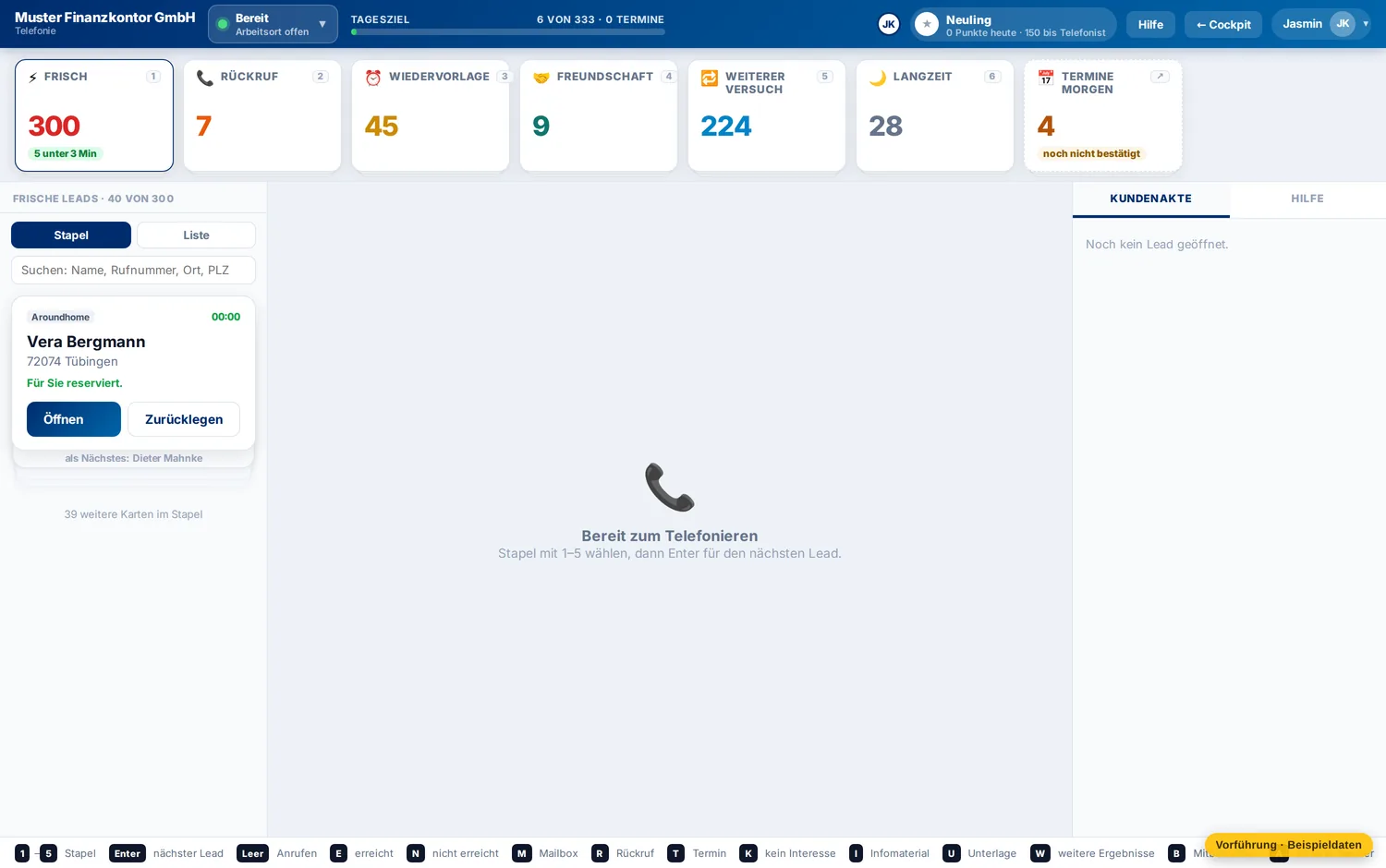 Die Stapel statt der Liste – Muster Finanzkontor GmbH
