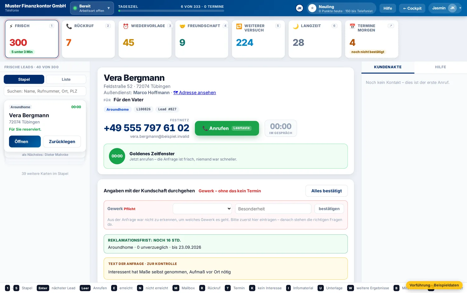 Das Gespräch, und was danach passiert – Muster Finanzkontor GmbH