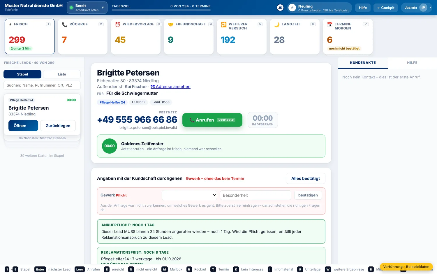 Das Gespräch, und was danach passiert – Muster Notrufdienste GmbH