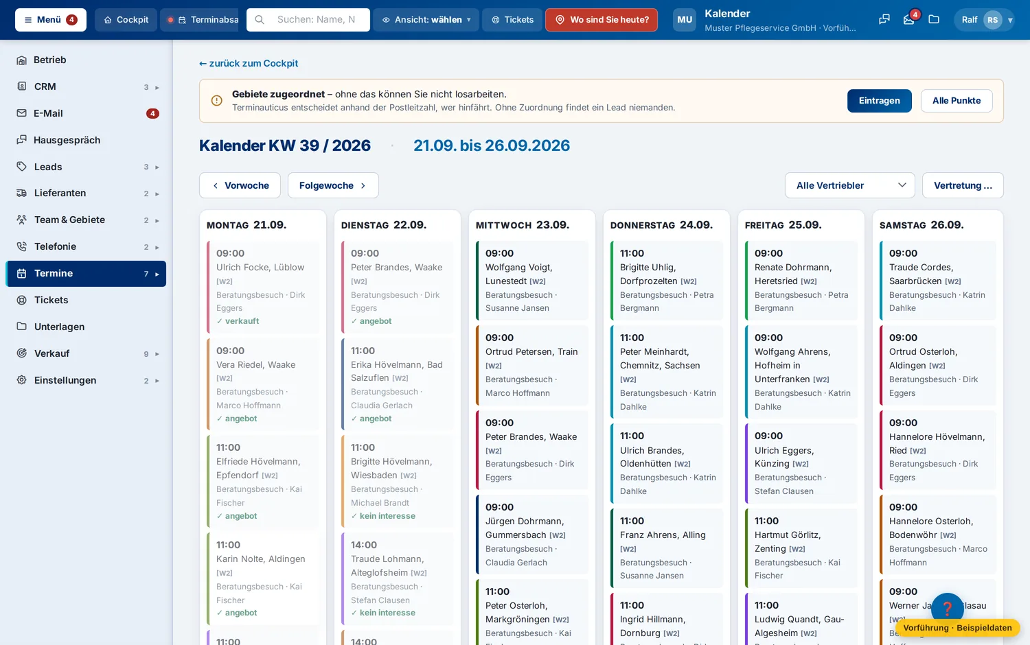 Die Woche der Disposition – Muster Pflegeservice GmbH