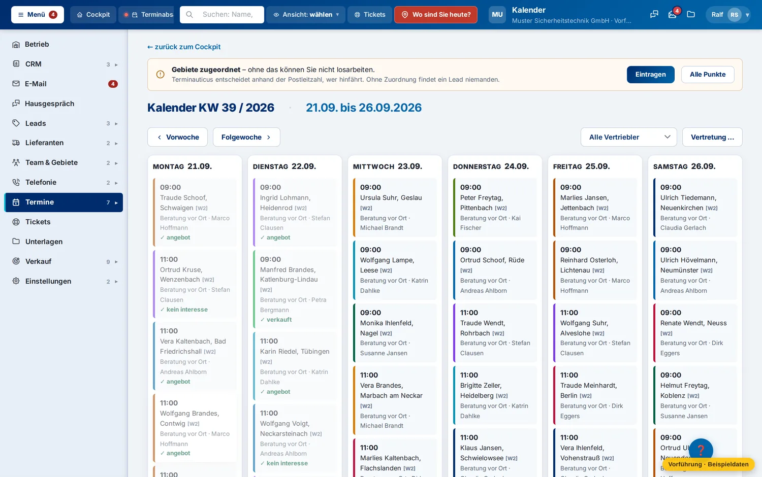 Die Woche der Disposition – Muster Sicherheitstechnik GmbH
