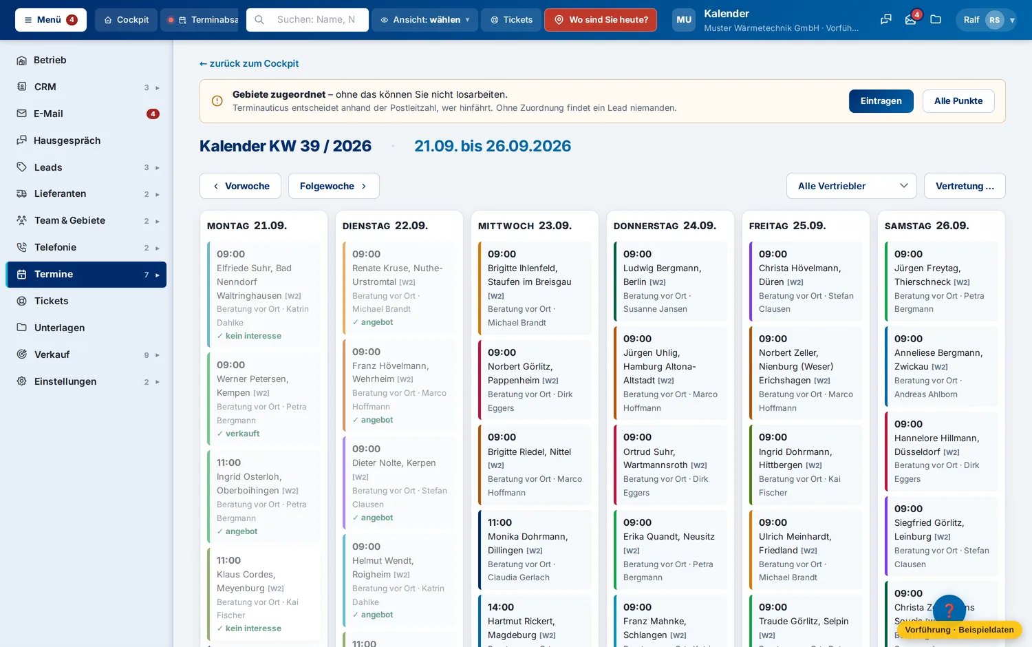 Die Woche der Disposition – Muster Wärmetechnik GmbH